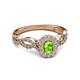 4 - Susan Prima Peridot and Diamond Halo Engagement Ring 