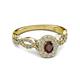 4 - Susan Prima Red Garnet and Diamond Halo Engagement Ring 
