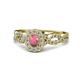 1 - Susan Prima Rhodolite Garnet and Diamond Halo Engagement Ring 
