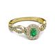 4 - Susan Prima Emerald and Diamond Halo Engagement Ring 