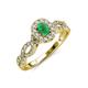 5 - Susan Prima Emerald and Diamond Halo Engagement Ring 