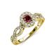 5 - Susan Prima Ruby and Diamond Halo Engagement Ring 