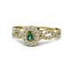 1 - Susan Prima Diamond and Lab Created Alexandrite Halo Engagement Ring 