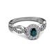 4 - Susan Prima London Blue Topaz and Diamond Halo Engagement Ring 