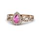 1 - Susan Prima Pink Sapphire and Diamond Halo Engagement Ring 