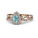 1 - Susan Prima Aquamarine and Diamond Halo Engagement Ring 