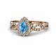 1 - Susan Prima Blue Topaz and Diamond Halo Engagement Ring 