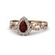 1 - Susan Prima Red Garnet and Diamond Halo Engagement Ring 