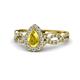 1 - Susan Prima Yellow Sapphire and Diamond Halo Engagement Ring 