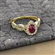 3 - Susan Prima Ruby and Diamond Halo Engagement Ring 