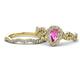 1 - Susan Prima Pink Sapphire and Diamond Halo Bridal Set Ring 