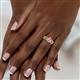 4 - Susan Prima Pink Sapphire and Diamond Halo Bridal Set Ring 