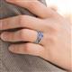 3 - Susan Prima Tanzanite and Diamond Halo Bridal Set Ring 