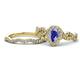 1 - Susan Prima Tanzanite and Diamond Halo Bridal Set Ring 