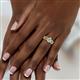 4 - Susan Prima Aquamarine and Diamond Halo Bridal Set Ring 
