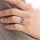 3 - Susan Prima Amethyst and Diamond Halo Bridal Set Ring 