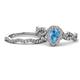 1 - Susan Prima Blue Topaz and Diamond Halo Bridal Set Ring 