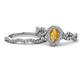 1 - Susan Prima Citrine and Diamond Halo Bridal Set Ring 