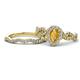 1 - Susan Prima Citrine and Diamond Halo Bridal Set Ring 