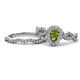 1 - Susan Prima Peridot and Diamond Halo Bridal Set Ring 