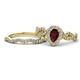 1 - Susan Prima Red Garnet and Diamond Halo Bridal Set Ring 