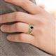 3 - Susan Prima Red Garnet and Diamond Halo Bridal Set Ring 