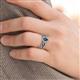 3 - Susan Prima London Blue Topaz and Diamond Halo Bridal Set Ring 