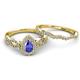 5 - Susan Prima Tanzanite and Diamond Halo Bridal Set Ring 