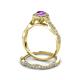 6 - Susan Prima Amethyst and Diamond Halo Bridal Set Ring 