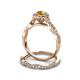 6 - Susan Prima Citrine and Diamond Halo Bridal Set Ring 