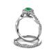 6 - Susan Prima Emerald and Diamond Halo Bridal Set Ring 