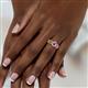 4 - Susan Prima Amethyst and Diamond Halo Bridal Set Ring 