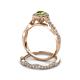 6 - Susan Prima Peridot and Diamond Halo Bridal Set Ring 
