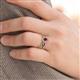 3 - Susan Prima Rhodolite Garnet and Diamond Halo Bridal Set Ring 