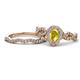 1 - Susan Prima Yellow Sapphire and Diamond Halo Bridal Set Ring 