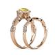 7 - Susan Prima Yellow Sapphire and Diamond Halo Bridal Set Ring 