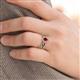 3 - Susan Prima Ruby and Diamond Halo Bridal Set Ring 