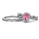 1 - Susan Prima Pink Tourmaline and Diamond Halo Bridal Set Ring 