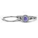 1 - Iliana Prima Tanzanite and Diamond Halo Bridal Set Ring 