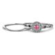 1 - Iliana Prima Pink Tourmaline and Diamond Halo Bridal Set Ring 
