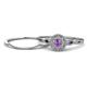 1 - Iliana Prima Amethyst and Diamond Halo Bridal Set Ring 