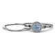 1 - Iliana Prima Blue Topaz and Diamond Halo Bridal Set Ring 