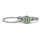 1 - Iliana Prima Peridot and Diamond Halo Bridal Set Ring 