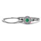 1 - Iliana Prima Emerald and Diamond Halo Bridal Set Ring 