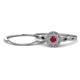 1 - Iliana Prima Ruby and Diamond Halo Bridal Set Ring 