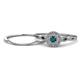 1 - Iliana Prima London Blue Topaz and Diamond Halo Bridal Set Ring 