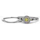 1 - Iliana Prima Yellow and White Diamond Halo Bridal Set Ring 