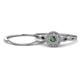 1 - Iliana Prima Diamond and Lab Created Alexandrite Halo Bridal Set Ring 