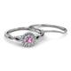 4 - Iliana Prima Pink Sapphire and Diamond Halo Bridal Set Ring 