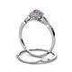 5 - Iliana Prima Pink Sapphire and Diamond Halo Bridal Set Ring 